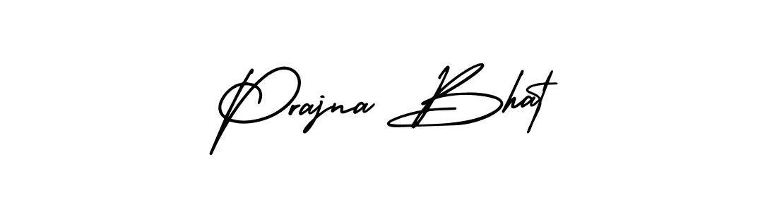 The best way (AmerikaSignatureDemo-Regular) to make a short signature is to pick only two or three words in your name. The name Prajna Bhat include a total of six letters. For converting this name. Prajna Bhat signature style 3 images and pictures png