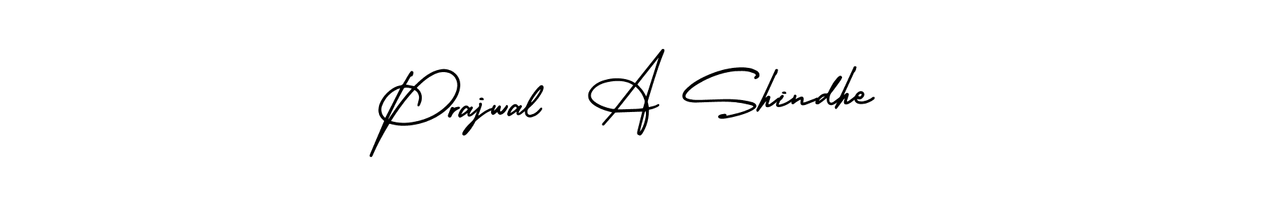 The best way (AmerikaSignatureDemo-Regular) to make a short signature is to pick only two or three words in your name. The name Prajwal  A Shindhe include a total of six letters. For converting this name. Prajwal  A Shindhe signature style 3 images and pictures png