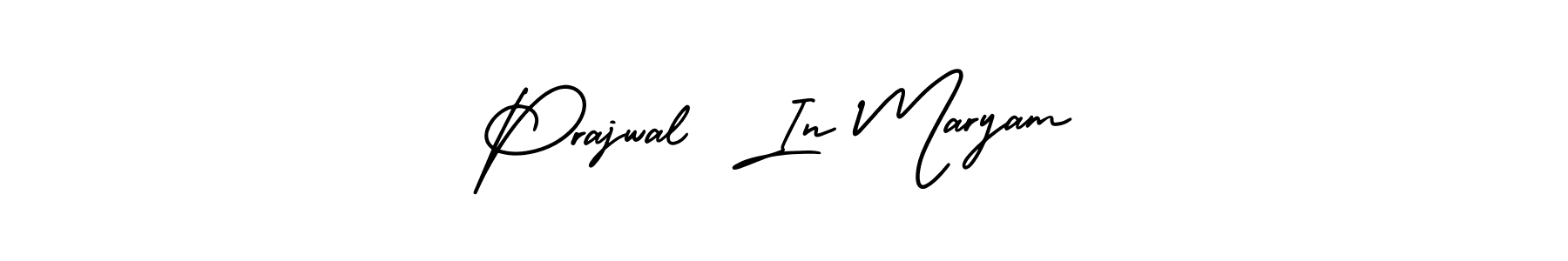 if you are searching for the best signature style for your name Prajwal  In Maryam. so please give up your signature search. here we have designed multiple signature styles  using AmerikaSignatureDemo-Regular. Prajwal  In Maryam signature style 3 images and pictures png