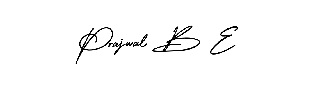 Use a signature maker to create a handwritten signature online. With this signature software, you can design (AmerikaSignatureDemo-Regular) your own signature for name Prajwal B E. Prajwal B E signature style 3 images and pictures png