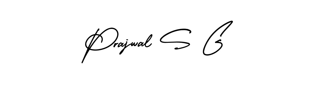 How to make Prajwal S G name signature. Use AmerikaSignatureDemo-Regular style for creating short signs online. This is the latest handwritten sign. Prajwal S G signature style 3 images and pictures png