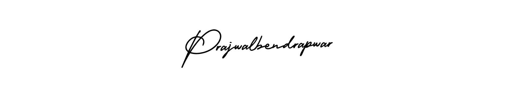 You should practise on your own different ways (AmerikaSignatureDemo-Regular) to write your name (Prajwalbendrapwar) in signature. don't let someone else do it for you. Prajwalbendrapwar signature style 3 images and pictures png