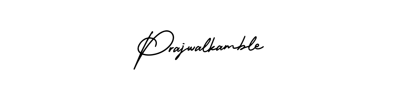 How to make Prajwalkamble name signature. Use AmerikaSignatureDemo-Regular style for creating short signs online. This is the latest handwritten sign. Prajwalkamble signature style 3 images and pictures png
