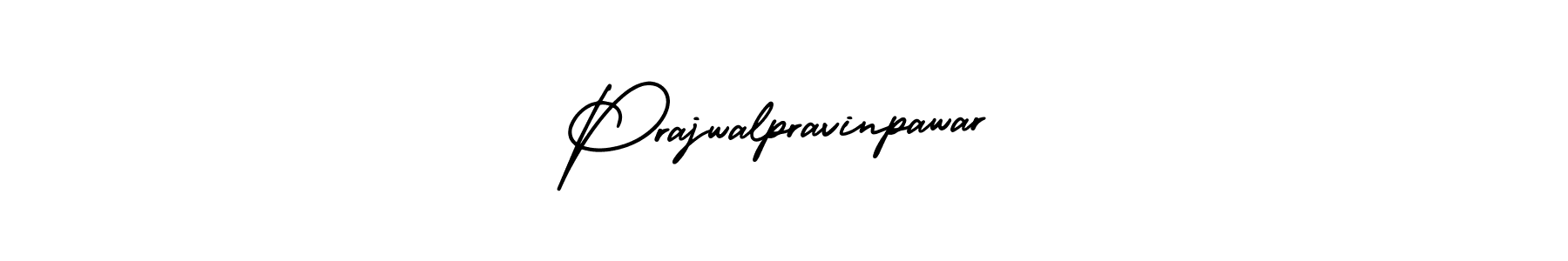 You should practise on your own different ways (AmerikaSignatureDemo-Regular) to write your name (Prajwalpravinpawar) in signature. don't let someone else do it for you. Prajwalpravinpawar signature style 3 images and pictures png