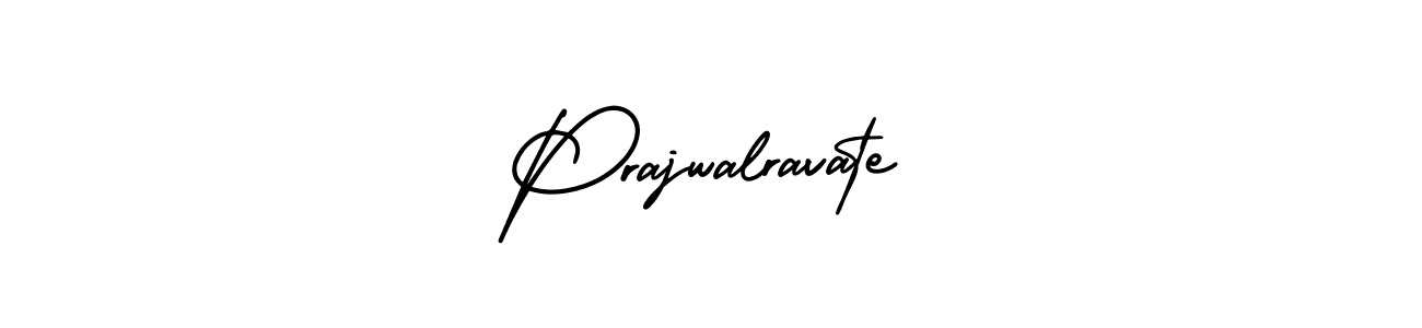You should practise on your own different ways (AmerikaSignatureDemo-Regular) to write your name (Prajwalravate) in signature. don't let someone else do it for you. Prajwalravate signature style 3 images and pictures png