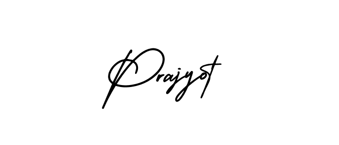 You should practise on your own different ways (AmerikaSignatureDemo-Regular) to write your name (Prajyot) in signature. don't let someone else do it for you. Prajyot signature style 3 images and pictures png