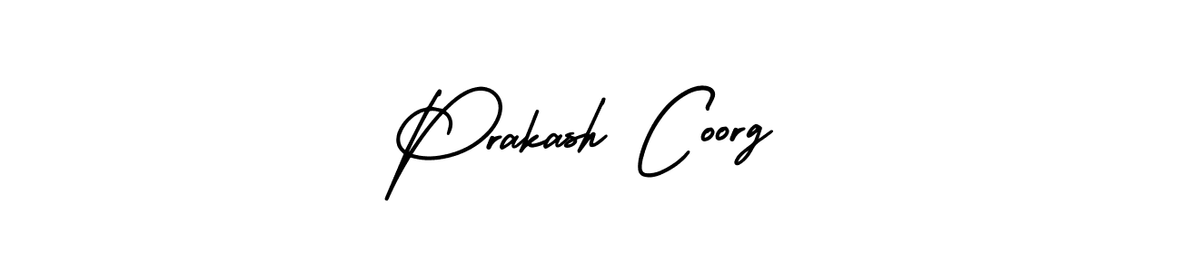 How to Draw Prakash Coorg signature style? AmerikaSignatureDemo-Regular is a latest design signature styles for name Prakash Coorg. Prakash Coorg signature style 3 images and pictures png