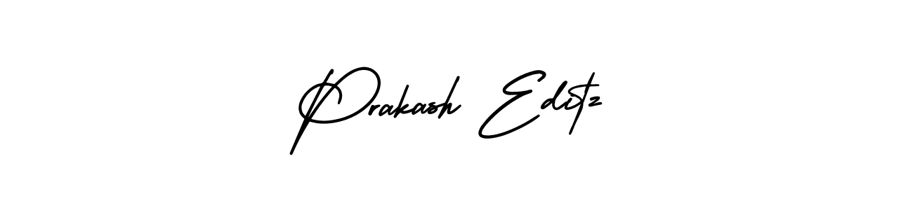 How to make Prakash Editz name signature. Use AmerikaSignatureDemo-Regular style for creating short signs online. This is the latest handwritten sign. Prakash Editz signature style 3 images and pictures png
