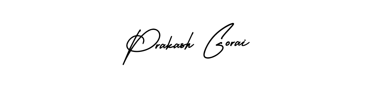 You should practise on your own different ways (AmerikaSignatureDemo-Regular) to write your name (Prakash Gorai) in signature. don't let someone else do it for you. Prakash Gorai signature style 3 images and pictures png