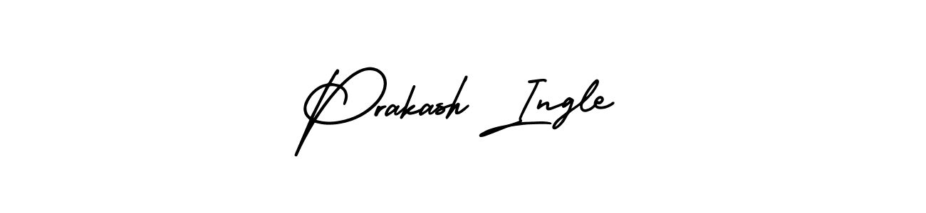 Prakash Ingle stylish signature style. Best Handwritten Sign (AmerikaSignatureDemo-Regular) for my name. Handwritten Signature Collection Ideas for my name Prakash Ingle. Prakash Ingle signature style 3 images and pictures png