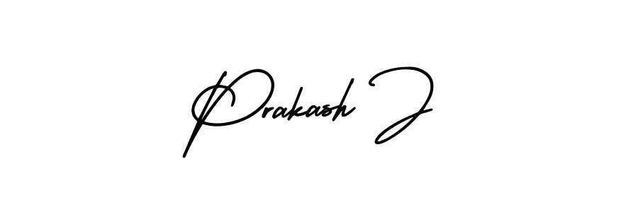 You should practise on your own different ways (AmerikaSignatureDemo-Regular) to write your name (Prakash J) in signature. don't let someone else do it for you. Prakash J signature style 3 images and pictures png