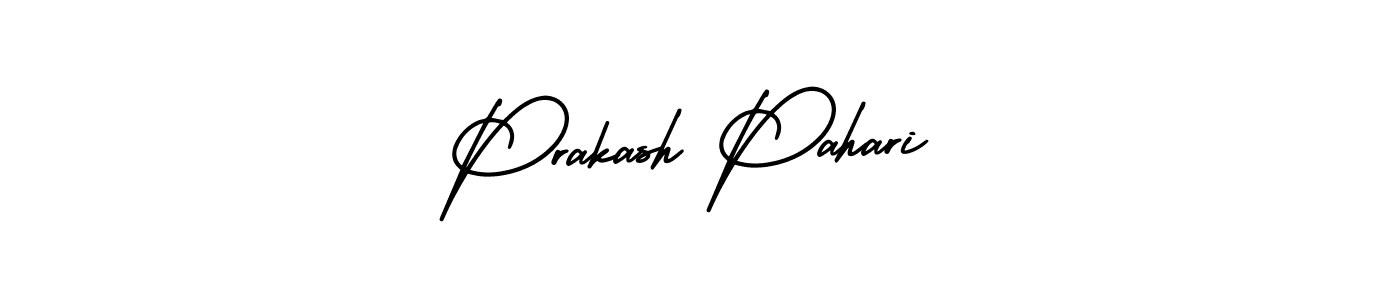 You should practise on your own different ways (AmerikaSignatureDemo-Regular) to write your name (Prakash Pahari) in signature. don't let someone else do it for you. Prakash Pahari signature style 3 images and pictures png