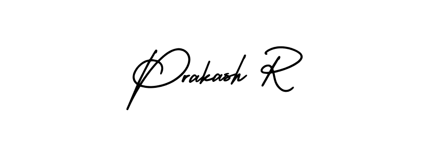 Use a signature maker to create a handwritten signature online. With this signature software, you can design (AmerikaSignatureDemo-Regular) your own signature for name Prakash R. Prakash R signature style 3 images and pictures png