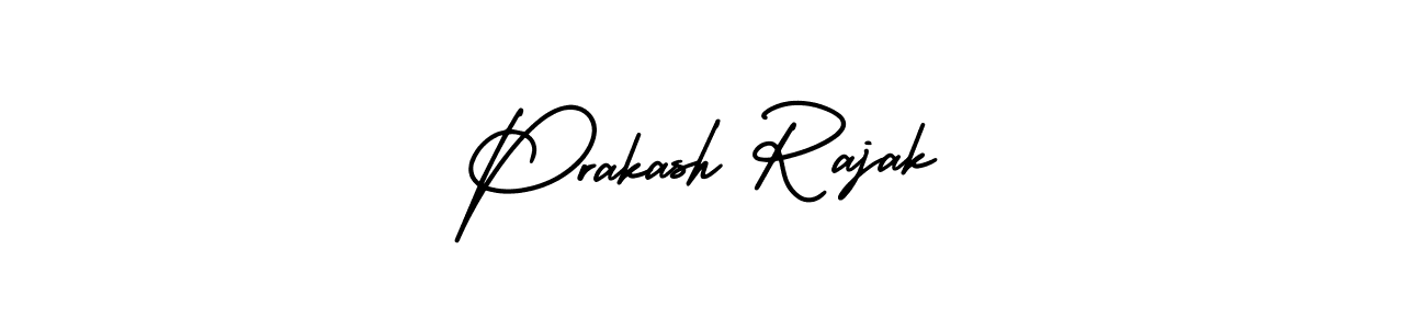 You should practise on your own different ways (AmerikaSignatureDemo-Regular) to write your name (Prakash Rajak) in signature. don't let someone else do it for you. Prakash Rajak signature style 3 images and pictures png