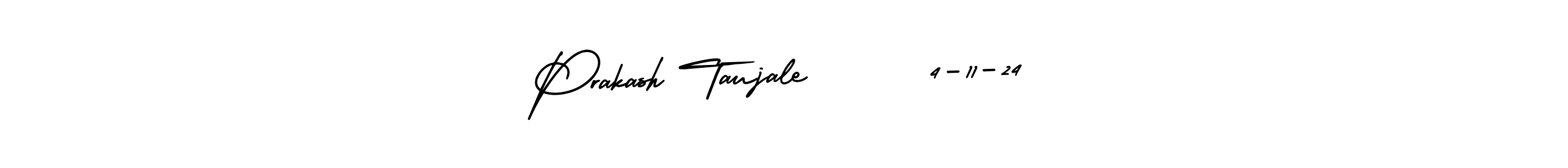 Design your own signature with our free online signature maker. With this signature software, you can create a handwritten (AmerikaSignatureDemo-Regular) signature for name Prakash Taujale      4-11-24. Prakash Taujale      4-11-24 signature style 3 images and pictures png