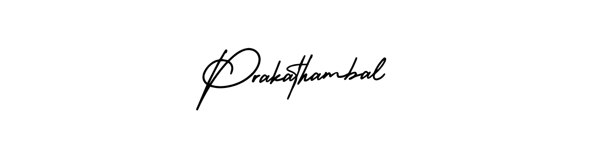 The best way (AmerikaSignatureDemo-Regular) to make a short signature is to pick only two or three words in your name. The name Prakathambal include a total of six letters. For converting this name. Prakathambal signature style 3 images and pictures png