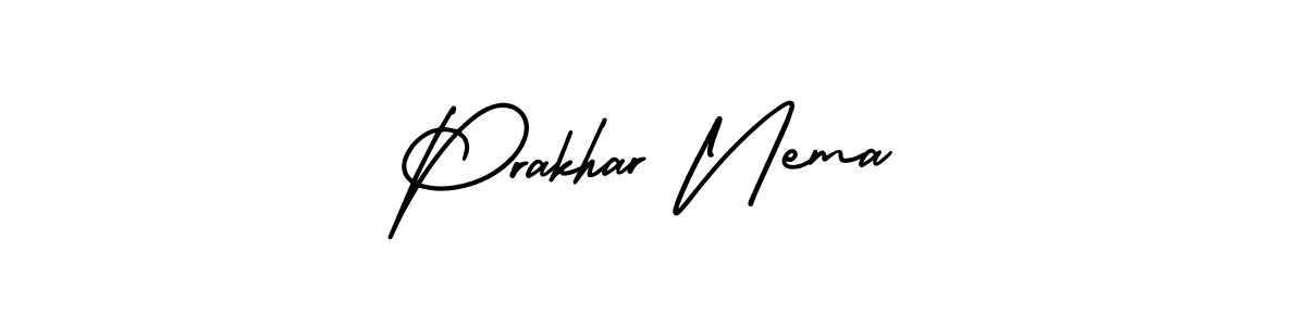 Also You can easily find your signature by using the search form. We will create Prakhar Nema name handwritten signature images for you free of cost using AmerikaSignatureDemo-Regular sign style. Prakhar Nema signature style 3 images and pictures png