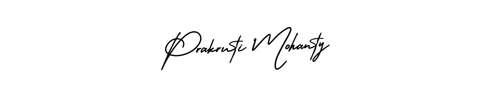 You should practise on your own different ways (AmerikaSignatureDemo-Regular) to write your name (Prakruti Mohanty) in signature. don't let someone else do it for you. Prakruti Mohanty signature style 3 images and pictures png