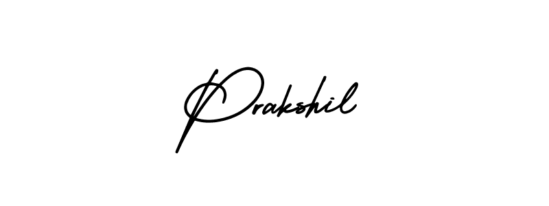 You should practise on your own different ways (AmerikaSignatureDemo-Regular) to write your name (Prakshil) in signature. don't let someone else do it for you. Prakshil signature style 3 images and pictures png