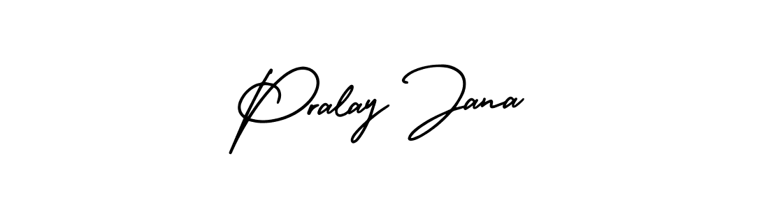 Pralay Jana stylish signature style. Best Handwritten Sign (AmerikaSignatureDemo-Regular) for my name. Handwritten Signature Collection Ideas for my name Pralay Jana. Pralay Jana signature style 3 images and pictures png
