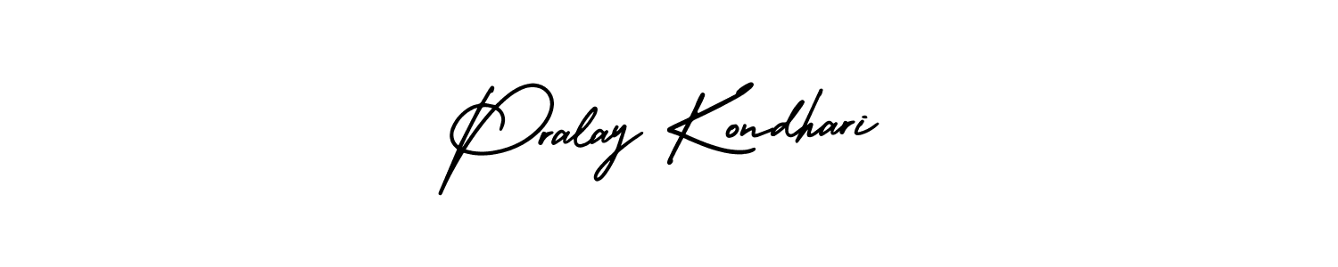 Design your own signature with our free online signature maker. With this signature software, you can create a handwritten (AmerikaSignatureDemo-Regular) signature for name Pralay Kondhari. Pralay Kondhari signature style 3 images and pictures png