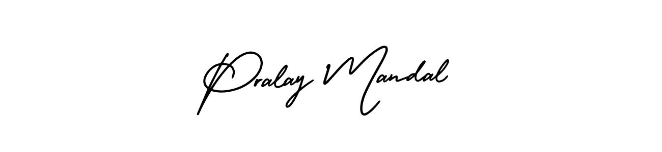 Pralay Mandal stylish signature style. Best Handwritten Sign (AmerikaSignatureDemo-Regular) for my name. Handwritten Signature Collection Ideas for my name Pralay Mandal. Pralay Mandal signature style 3 images and pictures png