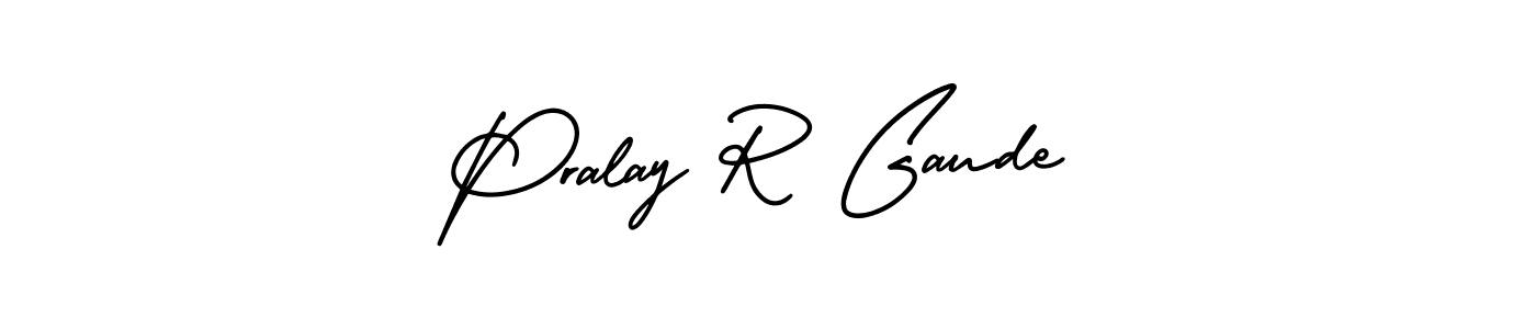 Similarly AmerikaSignatureDemo-Regular is the best handwritten signature design. Signature creator online .You can use it as an online autograph creator for name Pralay R Gaude. Pralay R Gaude signature style 3 images and pictures png