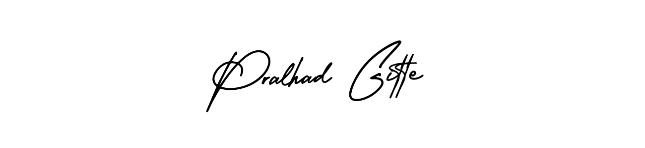 Design your own signature with our free online signature maker. With this signature software, you can create a handwritten (AmerikaSignatureDemo-Regular) signature for name Pralhad Gitte. Pralhad Gitte signature style 3 images and pictures png