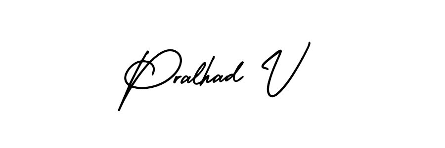 Use a signature maker to create a handwritten signature online. With this signature software, you can design (AmerikaSignatureDemo-Regular) your own signature for name Pralhad V. Pralhad V signature style 3 images and pictures png