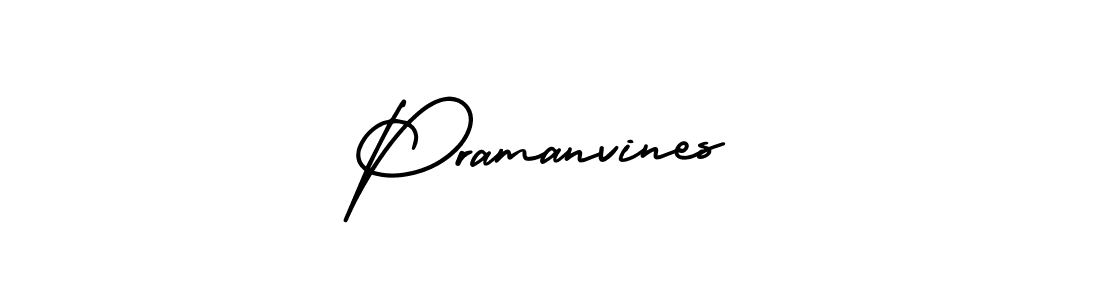 Design your own signature with our free online signature maker. With this signature software, you can create a handwritten (AmerikaSignatureDemo-Regular) signature for name Pramanvines. Pramanvines signature style 3 images and pictures png