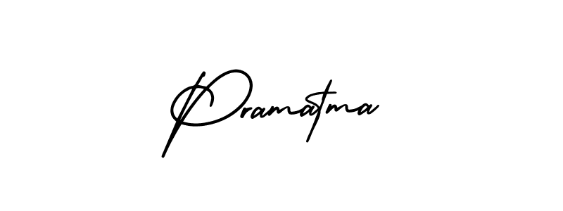 You should practise on your own different ways (AmerikaSignatureDemo-Regular) to write your name (Pramatma) in signature. don't let someone else do it for you. Pramatma signature style 3 images and pictures png