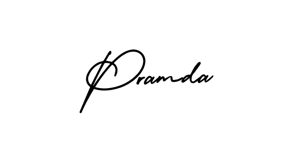 You should practise on your own different ways (AmerikaSignatureDemo-Regular) to write your name (Pramda) in signature. don't let someone else do it for you. Pramda signature style 3 images and pictures png