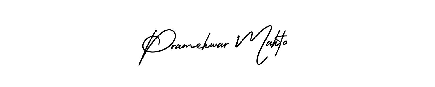 Make a beautiful signature design for name Pramehwar Mahto. With this signature (AmerikaSignatureDemo-Regular) style, you can create a handwritten signature for free. Pramehwar Mahto signature style 3 images and pictures png