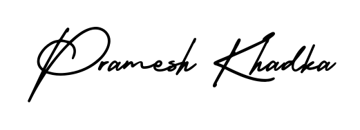 A timeless handwritten aesthetic for Pramesh Khadka. The AmerikaSignatureDemo-Regular font gives your signature a handcrafted feel with natural curves. Pramesh Khadka signature style 3 images and pictures png
