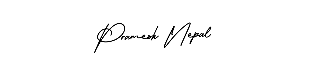 How to Draw Pramesh Nepal signature style? AmerikaSignatureDemo-Regular is a latest design signature styles for name Pramesh Nepal. Pramesh Nepal signature style 3 images and pictures png