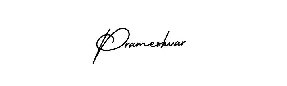 The best way (AmerikaSignatureDemo-Regular) to make a short signature is to pick only two or three words in your name. The name Prameshvar include a total of six letters. For converting this name. Prameshvar signature style 3 images and pictures png