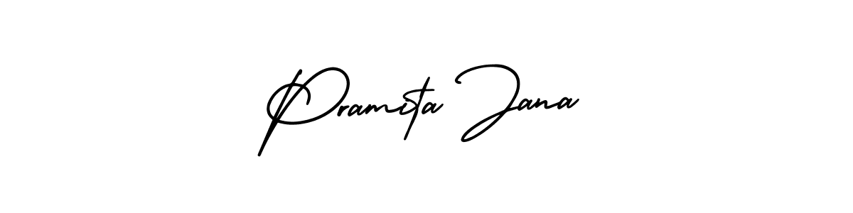 It looks lik you need a new signature style for name Pramita Jana. Design unique handwritten (AmerikaSignatureDemo-Regular) signature with our free signature maker in just a few clicks. Pramita Jana signature style 3 images and pictures png