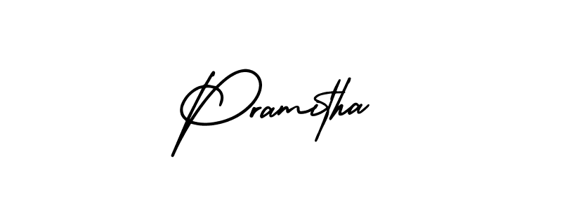 Make a beautiful signature design for name Pramitha. With this signature (AmerikaSignatureDemo-Regular) style, you can create a handwritten signature for free. Pramitha signature style 3 images and pictures png