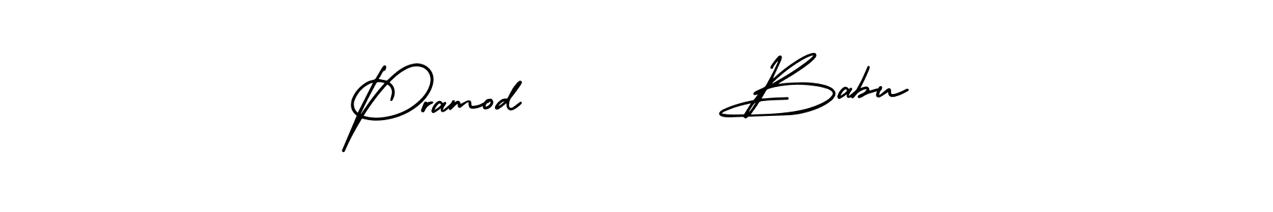 Pramod        Babu stylish signature style. Best Handwritten Sign (AmerikaSignatureDemo-Regular) for my name. Handwritten Signature Collection Ideas for my name Pramod        Babu. Pramod        Babu signature style 3 images and pictures png