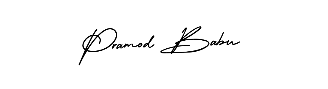 This is the best signature style for the Pramod Babu name. Also you like these signature font (AmerikaSignatureDemo-Regular). Mix name signature. Pramod Babu signature style 3 images and pictures png