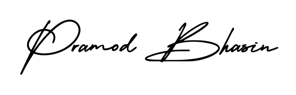 An effortless, minimalist signature concept for Pramod Bhasin using AmerikaSignatureDemo-Regular design. Clean lines that look great on any document. Pramod Bhasin signature style 3 images and pictures png