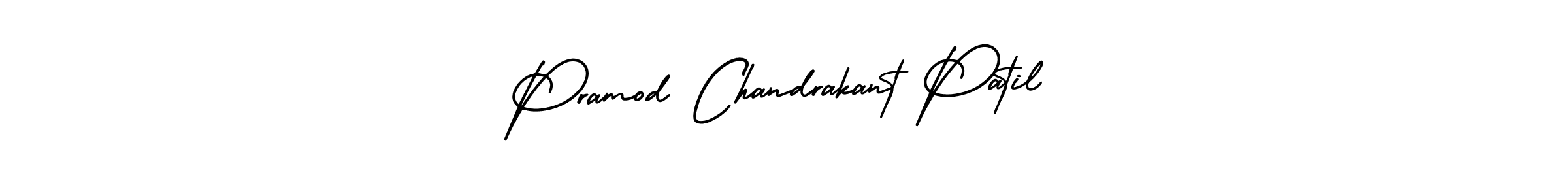 This is the best signature style for the Pramod Chandrakant Patil name. Also you like these signature font (AmerikaSignatureDemo-Regular). Mix name signature. Pramod Chandrakant Patil signature style 3 images and pictures png