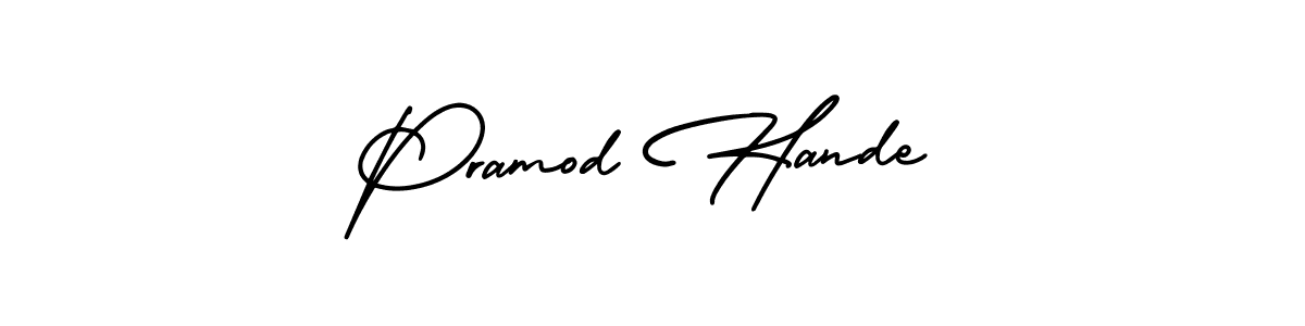 How to make Pramod Hande signature? AmerikaSignatureDemo-Regular is a professional autograph style. Create handwritten signature for Pramod Hande name. Pramod Hande signature style 3 images and pictures png