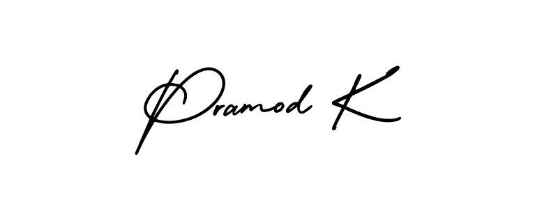 Pramod K stylish signature style. Best Handwritten Sign (AmerikaSignatureDemo-Regular) for my name. Handwritten Signature Collection Ideas for my name Pramod K. Pramod K signature style 3 images and pictures png