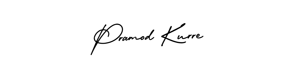 You should practise on your own different ways (AmerikaSignatureDemo-Regular) to write your name (Pramod Kurre) in signature. don't let someone else do it for you. Pramod Kurre signature style 3 images and pictures png