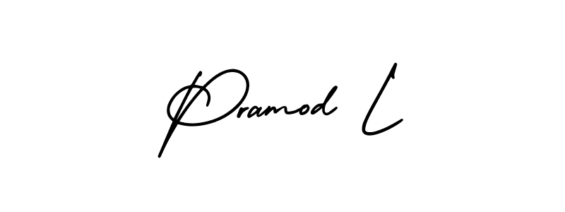 Pramod L stylish signature style. Best Handwritten Sign (AmerikaSignatureDemo-Regular) for my name. Handwritten Signature Collection Ideas for my name Pramod L. Pramod L signature style 3 images and pictures png