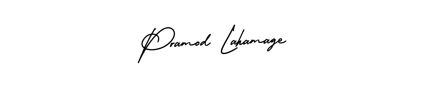 AmerikaSignatureDemo-Regular is a professional signature style that is perfect for those who want to add a touch of class to their signature. It is also a great choice for those who want to make their signature more unique. Get Pramod Lahamage name to fancy signature for free. Pramod Lahamage signature style 3 images and pictures png