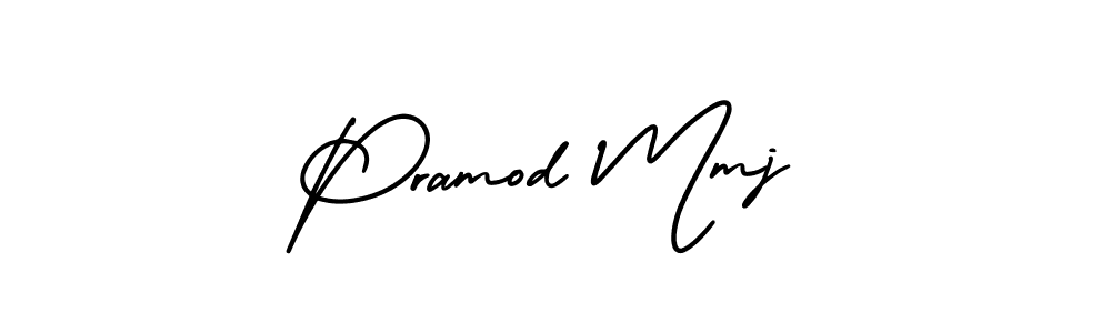 How to make Pramod Mmj name signature. Use AmerikaSignatureDemo-Regular style for creating short signs online. This is the latest handwritten sign. Pramod Mmj signature style 3 images and pictures png