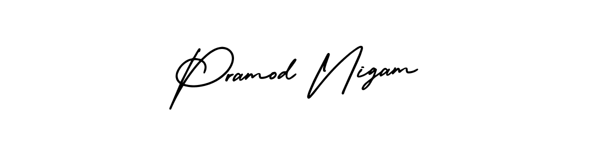 Create a beautiful signature design for name Pramod Nigam. With this signature (AmerikaSignatureDemo-Regular) fonts, you can make a handwritten signature for free. Pramod Nigam signature style 3 images and pictures png