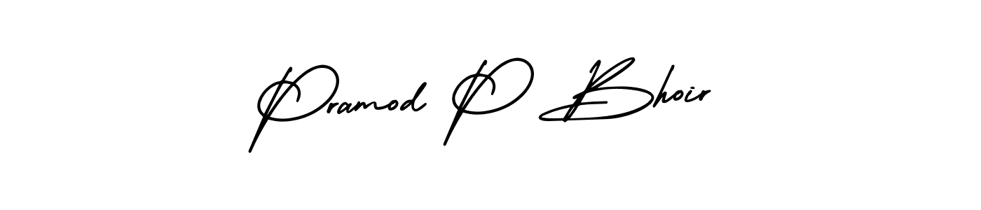 if you are searching for the best signature style for your name Pramod P Bhoir. so please give up your signature search. here we have designed multiple signature styles  using AmerikaSignatureDemo-Regular. Pramod P Bhoir signature style 3 images and pictures png